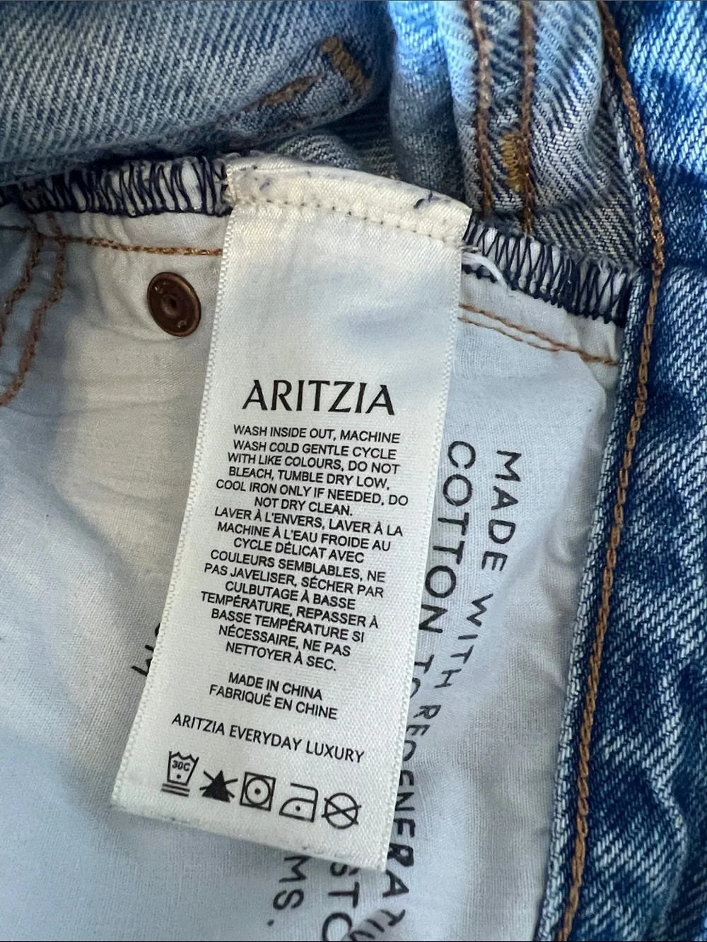 Denim Forum Aritzia Jeans Farrah Lo Rise Wide Blue Ankle 26